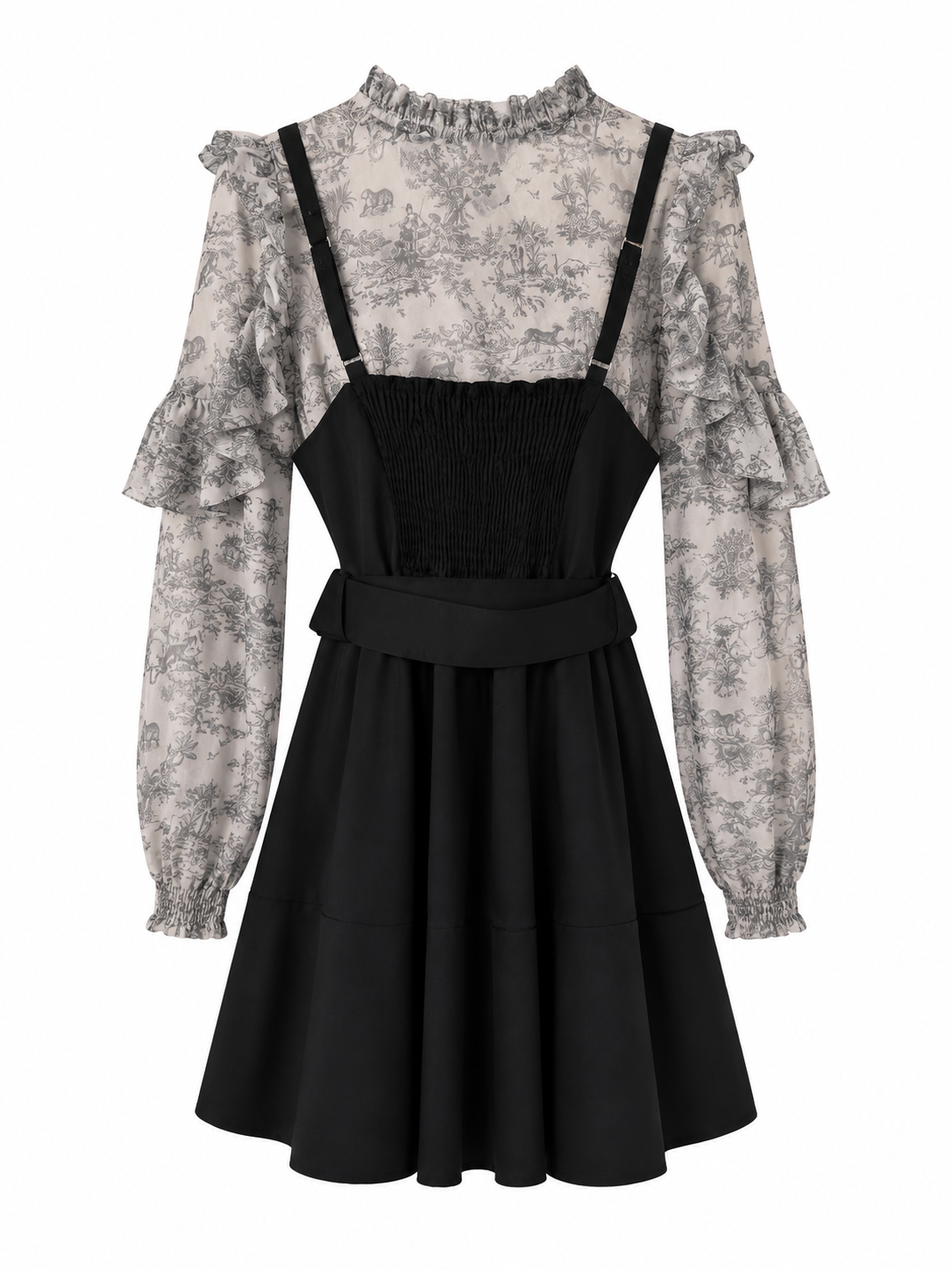 TITTY&CO. Ribbon Blouse and Jumper Skirt Set