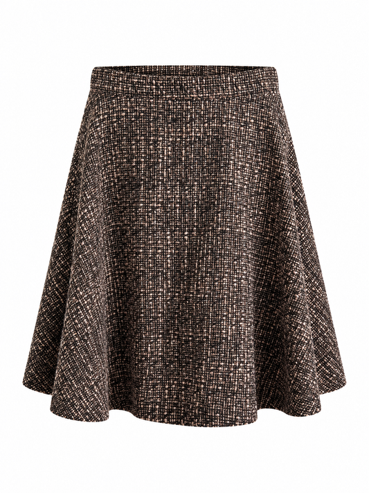 DAZZLIN Brown Tweed A-Line Skirt