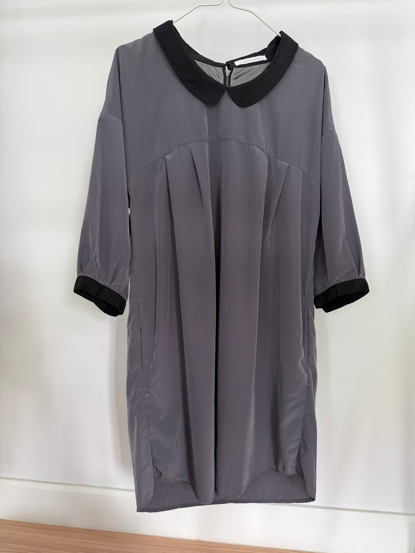 LAWRYS FARM Grey Peter Pan Collar Tunic Dress
