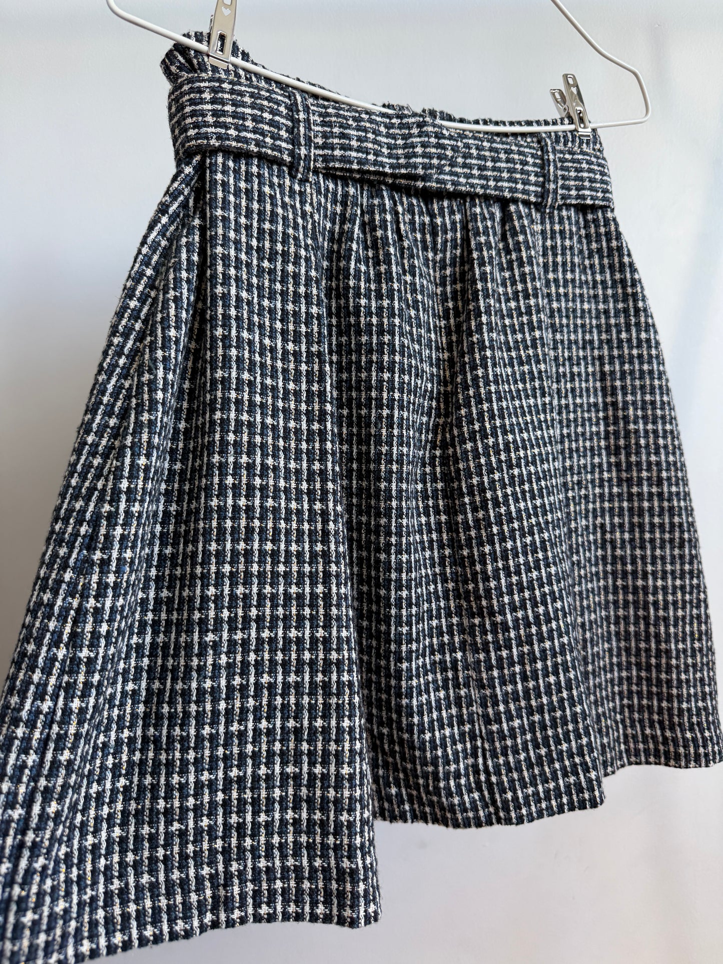 INGNI Navy Black and White Tweed A-Line Skirt Back picture