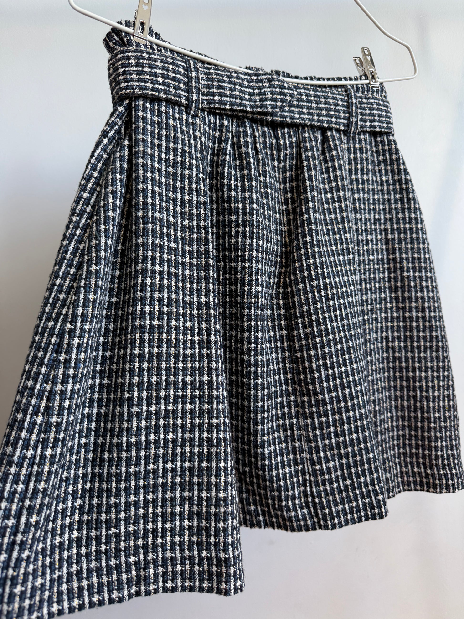 INGNI Navy Black and White Tweed A-Line Skirt Back picture